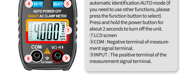 ANENG CM80 Digital clamp meter Ammeter Voltage Car Amp Hz Capacitance NCV Ohm Test multimeter digital profesional tester