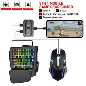 Vente chaude Single Mini Wireless RGB LED Gaming <span class=keywords><strong>Clavier</strong></span> et Souris Combo Interface USB <span class=keywords><strong>Gamer</strong></span> Mouse Converter - Product Image 5