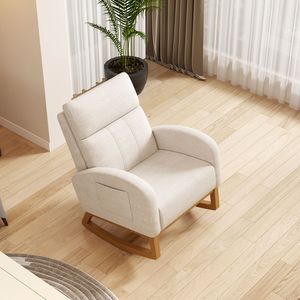 <span class=keywords><strong>Fauteuil</strong></span> de salon moderne en bois massif, chaise <span class=keywords><strong>à</strong></span> bascule avec coussin moelleux, <span class=keywords><strong>fauteuil</strong></span> d'appoint avec <span class=keywords><strong>accoudoirs</strong></span> - Product Image 3