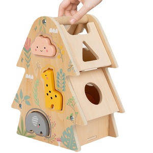 <span class=keywords><strong>Puzzle</strong></span> albero casa intelligente blocchi di costruzione scatola scuola materna educazione precoce piccoli giocattoli 1-2 anni di intelligenza animali legno - Product Image 1