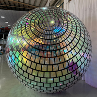 Décoration de boîte de nuit, boule disco flottante, ballon miroir réfléchissant gonflable, énorme boule disco miroir gonflable pour la décoration