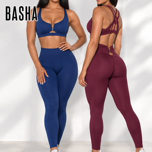 Conjunto de Yoga de Cintura Alta de Alta Calidad Más Vendido para Mujer, Ropa Deportiva con 2 Sujetadores Deportivos con Espalda Cruzada y Leggings con Absorción de Impactos - Product Image 1