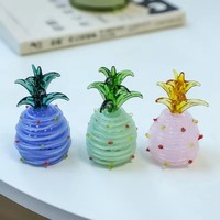 Décoration de bureau en verre soufflé artisanal en forme d'ananas, style dessin animé, pour salon, chambre à coucher, Nouvel An, marque LONGXIN