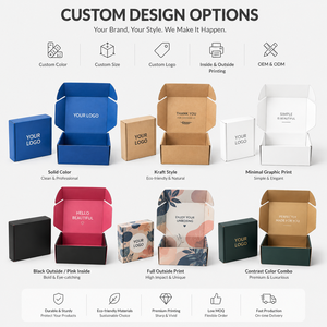 Wholesale Luxury Two Color Contrast Corrugated Shipping Mailer <b>Box</b> Custom Logo Black And Pink <b>Foldable</b> Paper <b>Box</b> Own Factory - Product Image 5