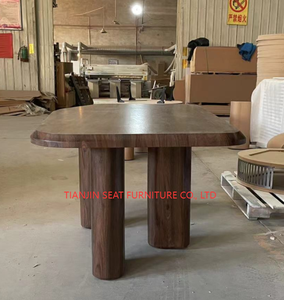 Bàn ăn tròn, chất liệu gỗ, cạnh vát, sơn bóng màu caramel, sơn nhiều màu sắc, dễ lắp ráp. - Product Image 6