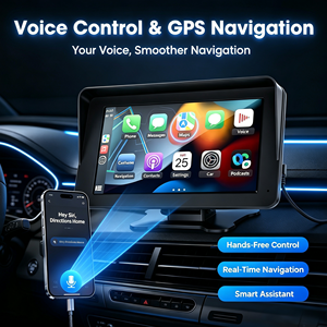 Moniteur de voiture portable, écran de voiture de 7 pouces avec lien miroir, affichage automobile, prise en charge d'Android AUTO, Carplay, écran tactile, autoradio - Product Image 3