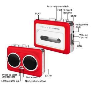 Reproductor de Cintas Portátil, Conversor de Cintas a <span class=keywords><strong>MP3</strong></span>, Herramienta de Música Digital, 2 Modos de Alimentación, Conversor Ultraligero con Funcionamiento por Teclado y Altavoz - Product Image 2