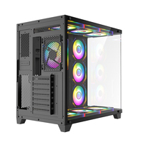 AntarcChill Custom Mid Tower Case Curved Tempered Glass ATX Pc Case Gamer Cabinet Computer Casing Gaming Case USB3,0