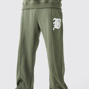Men's Light <b>Green</b> Hooded Sweatshirt Set Oversized Fit Casual Tracksuit With Pocket Fleece Material Autumn Wear - Product Image 6