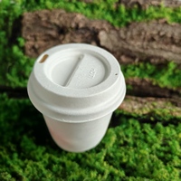 Couvre-gobelets biodégradables et compostables en pulpe de bagasse écologique GREEN OLIVE pour boissons chaudes, café, thé, jus
