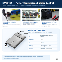 EvolE 100V 12.4A N-Channel Trench MOSFET SMD-0.5 EvolE SMD-0.5 Seri Catu Daya Industri Switching Tegangan Tinggi
