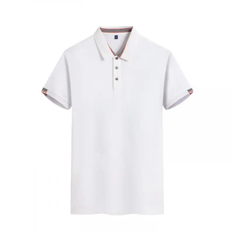 Yüksek kaliteli Polo T Shirt üretim şirketi özel Logo kısa kollu çizgili Golf giysileri erkekler's Polo gömlekler Golf tişörtü