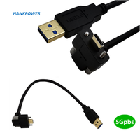 5Gbps USB3.0 Type A mâle vers USB3.1 Type C câble de données mâle avec verrouillage à vis