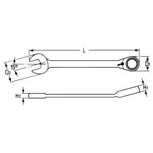 HEYTEC 50725022080 Clés à cliquet mixtes réversibles - Product Image 2