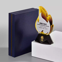 Trophée créatif en cristal en forme de flamme | Cadeaux d'employé | Reconnaissance d'entreprise | Gravure | Anniversaire d'entreprise