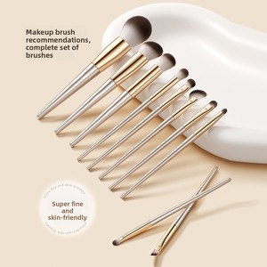 Juego de 10 <span class=keywords><strong>Brochas</strong></span> de Maquillaje con Cerdas de Fibra Sintética Suave, <span class=keywords><strong>Brochas</strong></span> Cosméticas para Rostro y Ojos, Kit Completo de Alto Brillo para Principiantes - Product Image 4