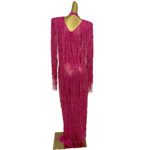 Sexy Vestido Largo de Fiesta con Borlas y Pedrería para Mujer, Ideal para Cumpleaños, Graduación o como Invitada de Boda, Atuendo para Festival o Discoteca, Vestido de Noche hasta el Suelo para Baile de Graduación - Product Image 2