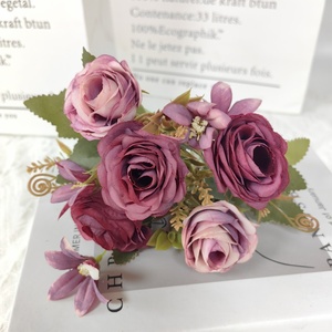 Bouquet de roses artificielles SEASON, <span class=keywords><strong>petit</strong></span>, 5 têtes, fleurs en soie, pour décoration de mariage et de la maison, bouquet de mariée - Product Image 3