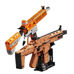 TGL 기술 총 T2044 T2045 돌격 소총 소년 장난감 모델 퍼즐 선물 빌딩 블록 세트