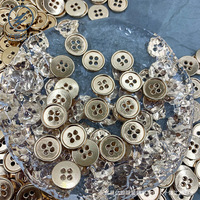 Boutons métalliques de style britannique à 4 trous, à bord fin, à coudre à la main, pour costumes d'affaires, poignets et cols