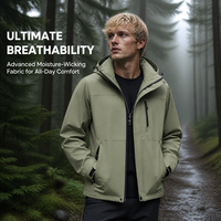 Veste coupe-vent pour homme, style bomber, en polyester, imperméable, pour la randonnée en plein air, marché américain