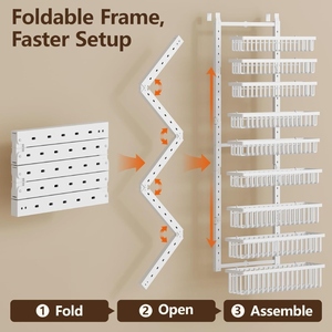 Organizador de especias de 9 niveles 2 en 1 para montar en la pared y colgar, con cesta profunda ajustable, resistente, para almacenamiento de condimentos sobre la puerta de la <span class=keywords><strong>despensa</strong></span>. - Product Image 3