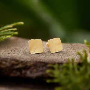 Boucles d'oreilles tendance en acier inoxydable 316L avec placage or PVD, design carré durable et résistant - Product Image 3