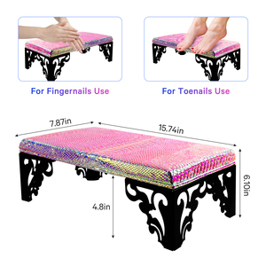 Nail <strong>Supplier</strong> Designer Custom Luxury Bling Soft Nail Tool Armrest Cushion Pink Nail Pillow Hand <strong>Arm</strong> <strong>Rest</strong> - Product Image 6