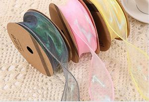 Ruban de <span class=keywords><strong>gaze</strong></span> de queue de poisson irisé pour bouquets de fleurs fraîches, bord de vague avec décoration d'arc - Product Image 5