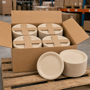 Sugarcane Bagasse Plates 6 Inch Biodegradable Dessert Appetizer Plates for Bakery Party - Product Image 4