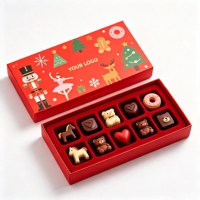 Boîte cadeau de Noël rouge de luxe en carton rigide avec logo personnalisé pour emballage de bijoux et cosmétiques