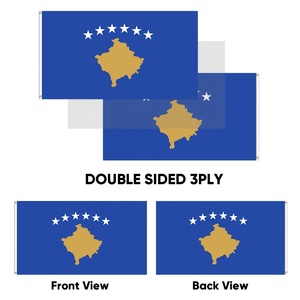 Bandera de <span class=keywords><strong>Kosovo</strong></span> al por mayor 90x150cm 3x5 pies 3 capas de poliéster de doble cara con ojales de latón, bandera nacional para eventos al aire libre de alta calidad - Product Image 1