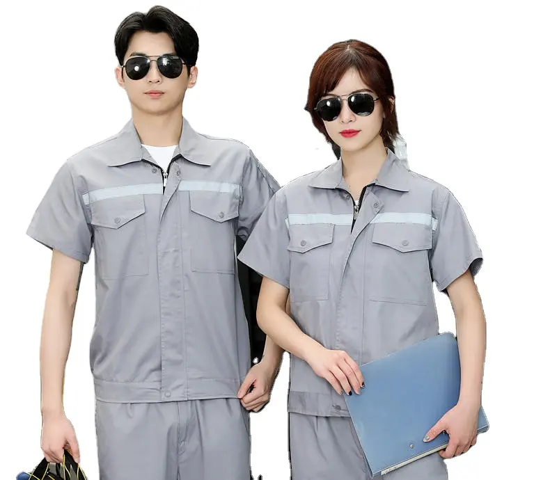 Oem Fabriek Hot Selling Tweedelige Set Met Korte Mouwen Outdoor Unisex Worker Uniform