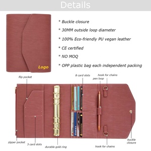 Yihe 13 colori Saffiano Epi pelle A6 Budget Binder Custom Ring Binder Custom Ring Binder Top Seller scuola/ufficio cancelleria regalo foglia di mosca - Product Image 5