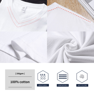 Camiseta de Cuello en <span class=keywords><strong>V</strong></span> para Hombre Printfun al por Mayor, 100% Algodón, Lisa, Personalizada con Impresión Puff, Camiseta Simple de Manga Corta, 200 g/m² - Product Image 5
