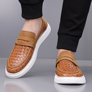 Mocasines Blancos para Hombre, Punta Redonda, Sin Cordones, Forro de Malla Transpirable, Suela de Goma, Zapatos Casuales de Verano para Conducir - Product Image 4