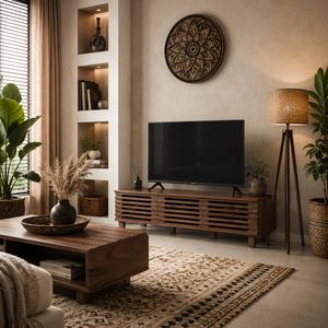 Meuble TV moderne en chêne du Pacifique avec rangement pour salon - Product Image 4