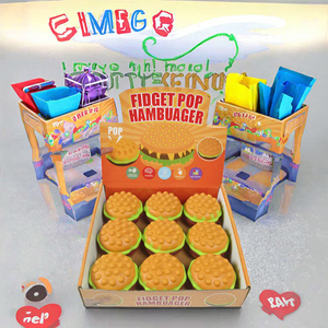 Jouet anti-stress en silicone 3D en forme de hamburger, jouet sensoriel à bulles à presser pour les grands enfants et les adultes, cadeau amusant ASMR pour les garçons et les filles - Product Image 3