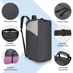 Eco Friendly Sports Duffel <b>Bag</b> Large Capacity Gym <b>Bag</b> Wet Dry Separate <b>Weekender</b> <b>Bag</b> with Hidden Shoulder Strap - Product Image 5