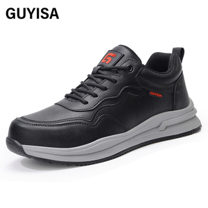Calzado de Seguridad GUYISA Colección Casual, Estándar Europeo, Puntera de Acero, Parte Superior de Microfibra, Color NEGRO - Product Image 1