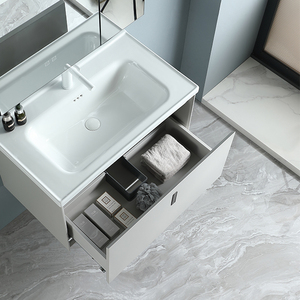 Nuovo Design Moderno per Bagno d'<span class=keywords><strong>Hotel</strong></span>: Mobile Sospeso in Acciaio Inox con Specchio Intelligente, Resistente all'Acqua e Facile da Pulire - Product Image 5