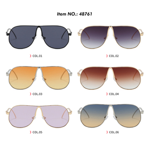 Lunettes de soleil Superhot Eyewear 48761 Fashion 2026, monture en métal d'inspiration vintage, verres dégradés, style aviateur à dessus plat - Product Image 6