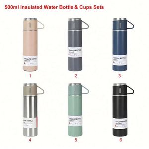 Ensemble cadeau de bouteilles d'eau isothermes en acier inoxydable à prix de gros - 500 ml avec 3 couvercles de tasse, thermiques, écologiques - Product Image 4