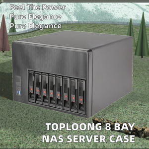 Boîtier de serveur <span class=keywords><strong>NAS</strong></span> TOPLOONG 8 baies, disques durs 3,5 pouces, alimentation 1U, micro-ATX, ventilateur d'occasion, tour en acier - Product Image 3