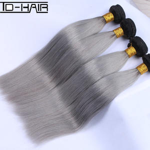 Estensione <span class=keywords><strong>capelli</strong></span> lisci peruviani tessuto <span class=keywords><strong>capelli</strong></span> umani fasci Peruvian ombre grigio <span class=keywords><strong>capelli</strong></span> umani - Product Image 1
