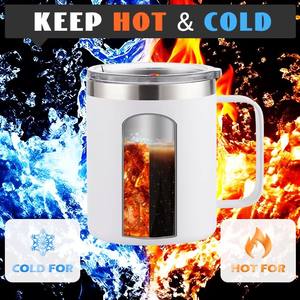 Mug isotherme en acier inoxydable de 12 oz, écologique, compatible <span class=keywords><strong>lave</strong></span>-<span class=keywords><strong>vaisselle</strong></span>, avec couvercle, pour le camping et la randonnée, adapté aux enfants et aux adultes, mug à café - Product Image 3