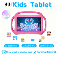 7 pouces HD écran capacitif enfants tablette PC MTK Quad Core 2GB + 32GB 3000MAH batterie Android12 Wi-Fi double caméra 0.3MP + 2MP nouveau