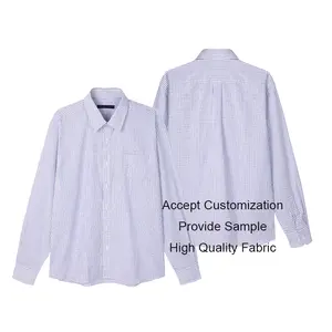 Accept Customized Plaid Style Breathable Long Sleeve Men Formal Summer Business Cotton Dress Shirt