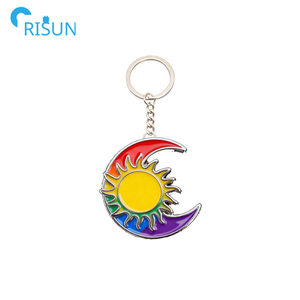 Portachiavi Personalizzabile con Logo, a Forma di Cuore Arcobaleno, Quadrifoglio, Bandiera, Farfalla, <span class=keywords><strong>Luna</strong></span>, Sole, Amore - Llavero - Product Image 2