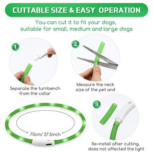 UMIONE Type C Rechargeable Plastic &amp; Silicone LED <strong>Eco</strong>-<strong>Friendly</strong> Pet <strong>Dog</strong> <strong>Collar</strong> with Flashing Lights - Product Image 2